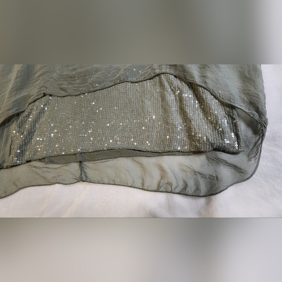 Women's 100% Silk Lagenlook Blouse, Light Green, Made In Italy, OS - Picture 5 of 10